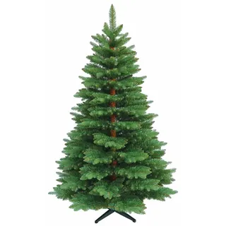 RS Trade 23012 Premium Tanne PE/PVC 210 cm Weihnachtsbaum künstlich (Ø ca.135 cm) ca. 1910 Spitzen, Schnellaufbau Klappsystem, Naturgetreue Spritzguss Elemente, Tannenbaum inkl. Christbaum Ständer