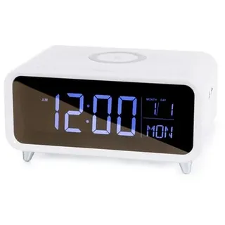 Digitaler LED Wecker mit Wireless Charger 3 Helligkeitsstufen Touch Control, Alarm Ambiente Licht