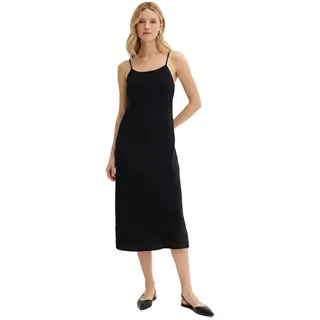 trendiges Damen Flanell Kleid verstellbares Baumwoll-Kleid mit Spaghetti-Trägern 943770 Schwarz - 34