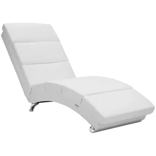CASARIA Relaxliege London Kunstleder 186 x 89 x 55 cm Weiß mit Liegeposition