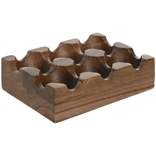 Space Home - Eierbecher aus Dekorativem Akazienholz - Eierorganisator Eierbecher - Egg Cups Eibecher Set, Eierbecher Modern, Eierbecher Retro, Eierbecher Vintage - Aufbewahrungsbehälter für 6 Eier