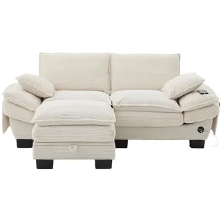 Wishdor 2-Sitzer, Beige, Kunststoff, 3-Sitzer, L-Form, 190x132 cm, Wohnzimmer, Sofas & Couches, Wohnlandschaften, Ecksofas