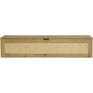 Wandregal Mit Heller Holzoptik Und Rattangeflecht 1 Tür L135 Cm Manille