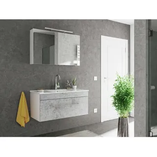 Badmöbel-set Santini 100 (2-teilig) Softclose Beton