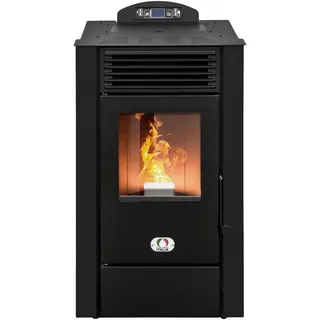 STUFE A PELLET ITALIA Alaska 10 KW WiFi | Pelletöfen mit Belüftung Effizienz 91% Heizt 85m2 Autonomie 20 Sdt. Programmierbar WiFi-Fernsteuerung 5 Geschwindigkeiten und Kräfte 24M Garantie Schwarz