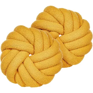 Beliani Dekokissen, Dunkelgelb, Textil, 31x31 cm AKOLA in Gelb 31 x 31 Senfgelb Ohne Muster