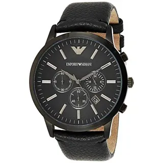 Emporio Armani Herren Chronograph Quarz Uhr mit Leder Armband AR2461