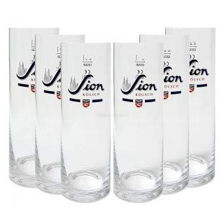 Sion Kölsch Bier Glas Gläser Set - 6x Gläser 0,4l geeicht Altbierglas Pils Stangenglas Kölschglas Stange