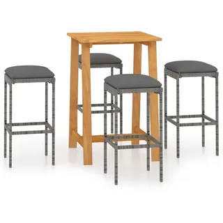 vidaXL Gartenbar Set 5-tlg. Grau