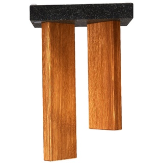 KAI magnetischer Messerblock klein Stoneheng aus Eiche mit Granitboden - Premium Holz - Platz für 4 Messer - Abmessung 18 x 10 x 28-30 cm