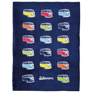 BRISA VW T1 Kuscheldecke 150 x 200 cm Blau