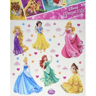 AG Design Disney Prinzessinnen Kinderzimmer Wand Sticker, PVC-Folie (Phtalate-Free), Mehrfarbig, 30 x 30 cm