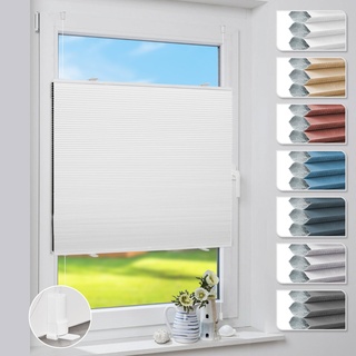 Plissee Verdunklung Klemmfix Wabenplissee Weiß 50x130cm Thermoplissee ohne Bohren für Fenster & Tür, Sonnen-, Sicht- & Schallschutz Wärmeisolierung