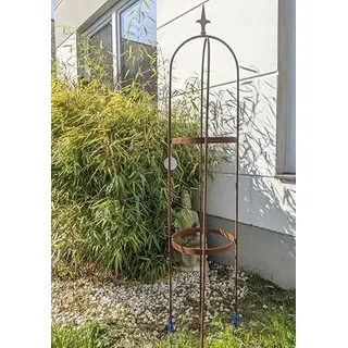 Zen Man Garten Rankhilfe aus Metall Rost Ranksäule Edelrost Rosenbogen H180cm und H160cm (031794-1:34 * 34*H160cm)
