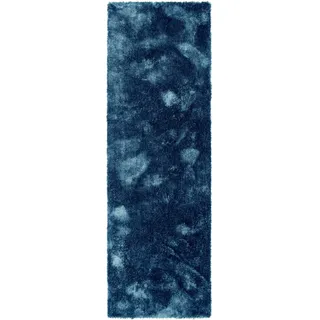 Bruno Banani Hochflor-Läufer BRUNO BANANI "Dana Teppich, Kundenliebling" Gr. 11, blau, B:67cm H:30mm L:250cm, Kunstfaser, Teppiche, Brücke, uni, weich, Mikrofaser, Diele, Flur, Wohnzimmer, Schlafzimmer