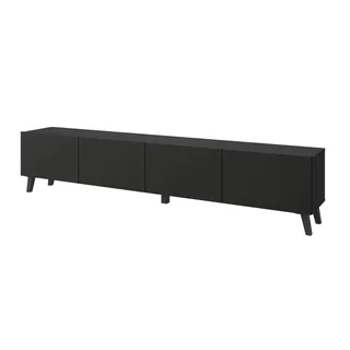 P & B Lowboard 190x40 cm Schwarz Kunststoff
