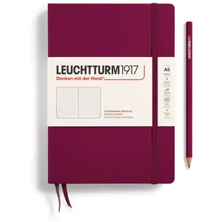 Leuchtturm1917 Notizbuch Medium (A5), Hardcover, dotted, port red