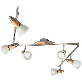 LINDBY Marena 6-flg. Holz/Glas/Nickel 180 cm