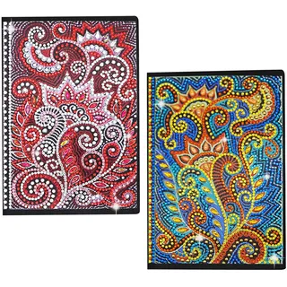 DCIDBEI Diamond Painting Notizbuch 2er Set Notizbuch A5 Diamond Painting Journal Buch Diamant Painting Notizbuch Mandala Bastelset Erwachsene Tagebuch Mädchen Skizzenbuch A5 Malen nach Zahlen