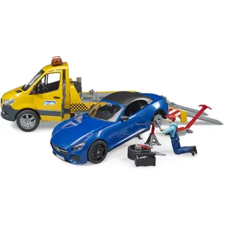 Bruder 02675 - MB Sprinter Autotransporter orange/blau 1:16