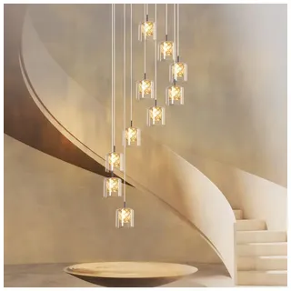 ZMH Pendelleuchte 10-flammige G9 in silber Kristall L44cm x H250cm | Gr.: onesize