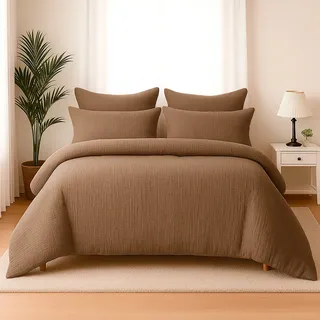 Wolkenfeld Premium Musselin caffee 135 x 200 cm + 80 x 80 cm
