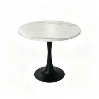 stilvora Küchentisch Ø 80 cm weiß/schwarz