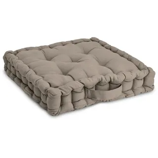 Beautissu Mila Stuhlkissen 50 x 50 cm Taupe