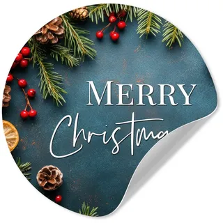 MuchoWow Wandsticker Frohe Weihnachten - Blau - Weihnachten - Winter (1 St), Wanddeko Wohnzimmer Schlafzimmer Wandverkleidung, 50x50 cm 50 cm x 50 cm x 0.1 cm