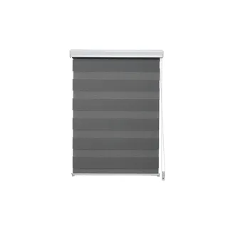MYDECO Doppelrollo mit Blende 80 x 210 cm grau