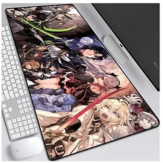 ITBT Mauspad Seraph of the End 800 x 300 mm Anime-Mauspad, Tastatur-Mausmatten, erweiterte XXL Large Professional Gaming-Mausmatte mit 3 mm Dicker Gummibasis, für Computer-PC, C.