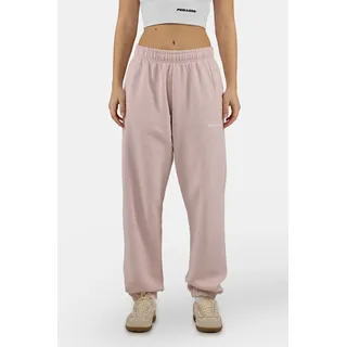 Sweathose PEGADOR "Villa High Waisted Sweat Pants", Damen, Gr. L, N-Gr, washed powder pink weiß, Sweatware, Obermaterial: 80% Baumwolle, 20% Polyester, unifarben, regular fit lang, Hosen Sweathose, Baumwollmischung, regular fit