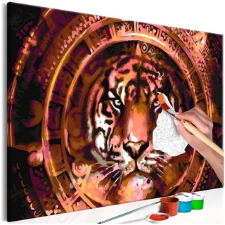 Artgeist Malen nach Zahlen »Tiger and Ornaments« rot|schwarz