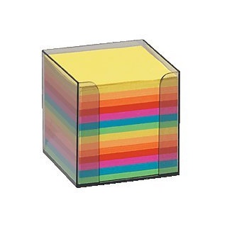 Folia Zettelbox 9,5x9,5x9,5cm bunt gefüllt