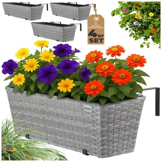 CASARIA Balkonkasten 60 x 20 x 19 cm Grau