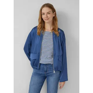 s.Oliver Funktionsjacke Indoor-Blazer Satin-Blouson im Relaxed Fit mit verstellbarem Saum blau M (38)