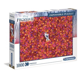 Clementoni 39526 Impossible Puzzle Frozen 2 – Puzzle 1000 Teile ab 9 Jahren, Erwachsenenpuzzle mit Wimmelbild, herausforderndes Geschicklichkeitsspiel für die ganze Familie, 69x50cm