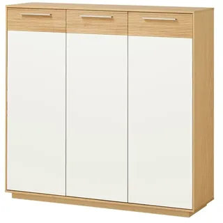 VOSS MÖBEL Loveno 127 x 124 x 37 cm Eiche Bianco / weiß lackiert