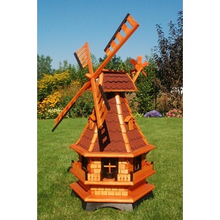 DSH DEKO SHOP HANNUSCH Gartenfigur Gartenwindmühle WM 95 bitum, Norddeutsche Windmühle Gesamthöhe: 100 cm rot