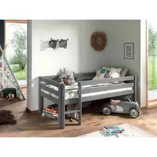 Vipack Hochbett Pino 90 x 200 cm Kiefer massiv grau