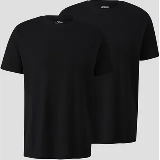 s.Oliver - T-Shirt aus Baumwolle im 2er-Pack, Herren, schwarz, M