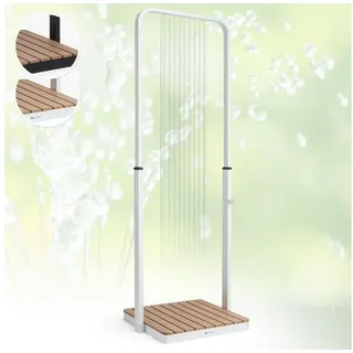 blumfeldt Gartendusche Sumatra Falls SQ (Set, 1 St), Outdooor bodenplatte Bodendusche Fußdusche Außen ohne Stromanschluss silberfarben