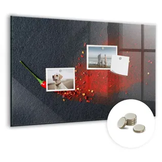 Dekorative Magnettafel 60x40 cm - Magnetwand - für Fotos, Karten und Notizen - Fotowand - Memoboard - Magnetpinnwand - Wanddekoration - Rote Gewürze