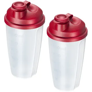 Westmark Dressing Shaker Set mit Mess-Skala 0,5 l Transluzent/Rot