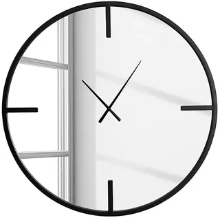 home24 Wanduhr aus Metall in Schwarz (4 x 80 x 80 cm) in Schwarz | Gr.: onesize