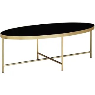 FineBuy Couchtisch FB53025 Glas schwarz oval 110 x 40 x 56 cm