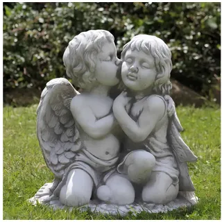 JVmoebel Engelfigur Wetterfeste Engelfigur aus Steinguss für Grab und Garten (Engel Figur 8513), Made in Europa grau