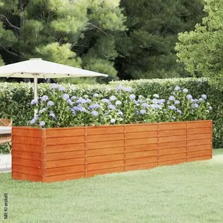 vidaXL Hochbeet Rostig 400 x 80 x 77 cm Cortenstahl