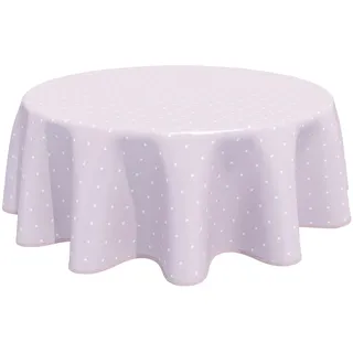 Home Direct Runde Wachstuch-Tischdecke, PVC, abwischbar, 160 cm, Rosa-Grau