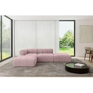 ALTDECOR Modulares Sofa Ecksofa in L-Form - Kerru-L1 - 285x190x70 cm Rosa universal, links/rechts Corner modular Sofa Eckcouch Couch Wohnlandschaft... - Rosa